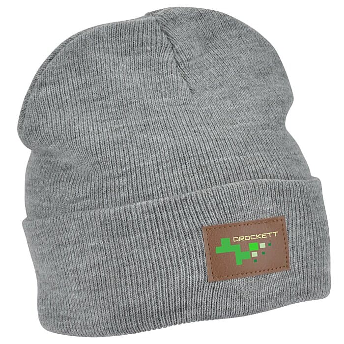 Knit Cuffed Patch Beanie