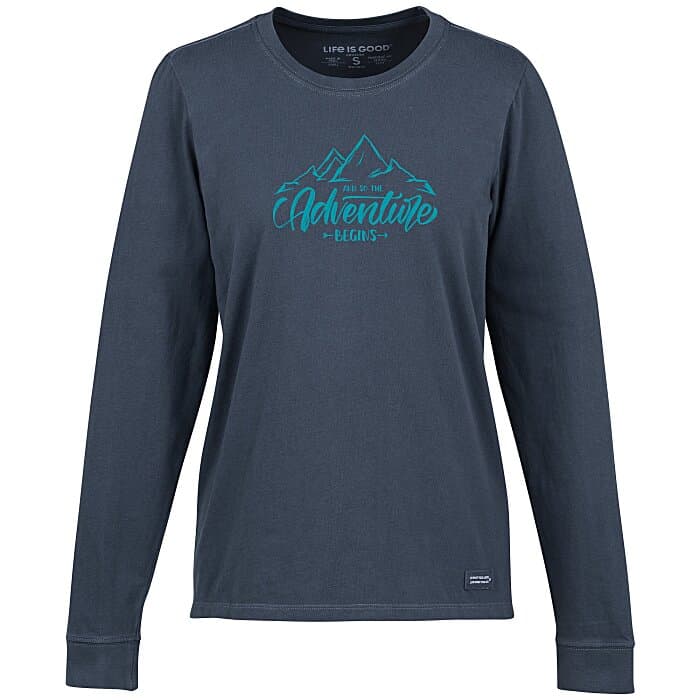 Life is Good Crusher Long Sleeve Tee - Ladies' - Screen