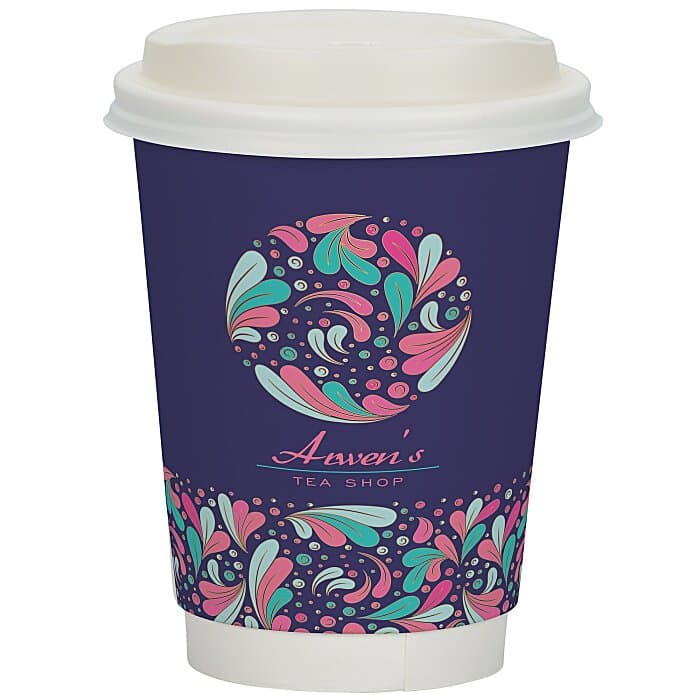Full Color Insulated Paper Cup with Lid - 12 oz