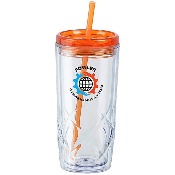 Refresh Simplex Tumbler with Straw - 16 oz - Clear - Full Color