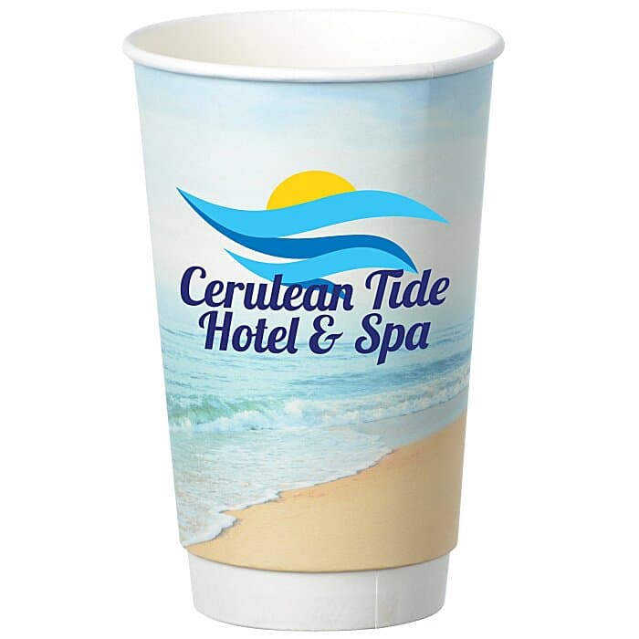 Seaside Full Color Insulated Paper Cup - 16 oz