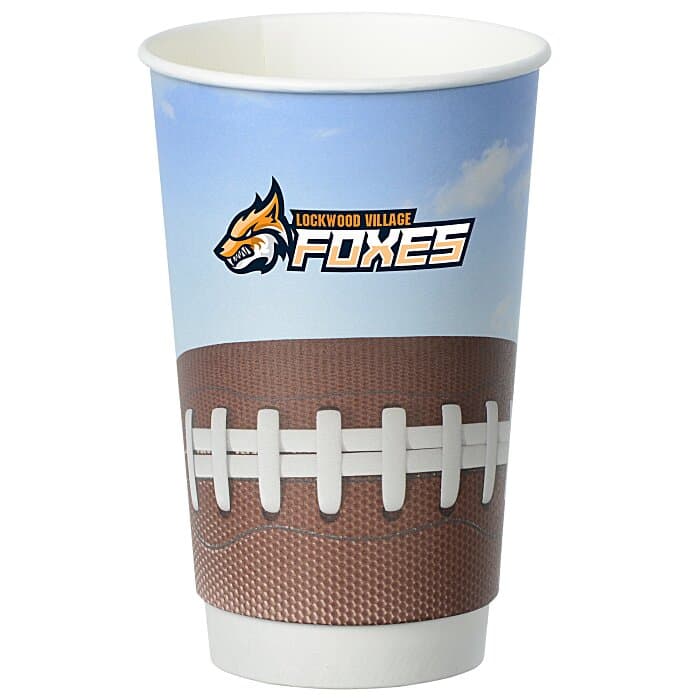 Football Full Color Insulated Paper Cup - 16 oz