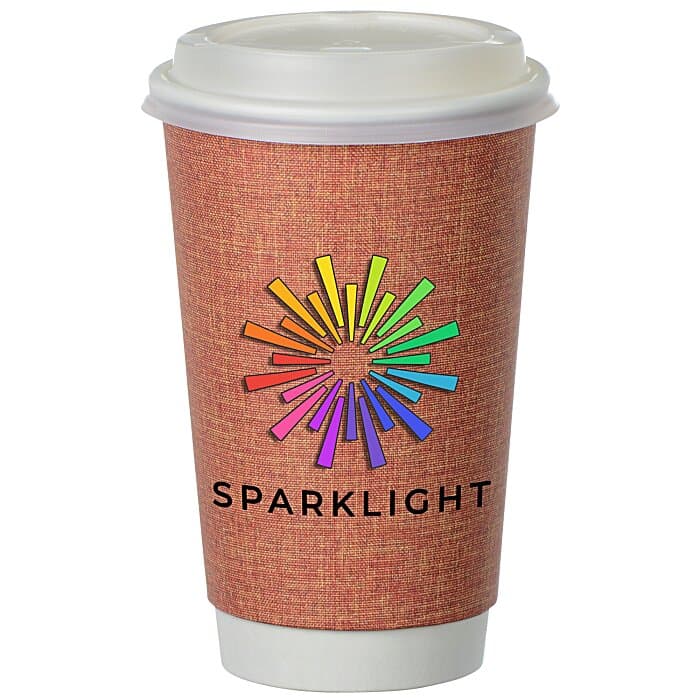 Ridge Full Color Insulated Paper Cup with Lid- 16 oz
