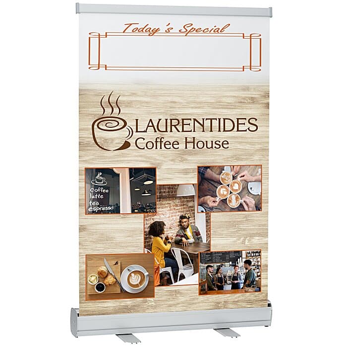 Economy Tabletop Retractable Banner Display - 24 inches - Dry Erase