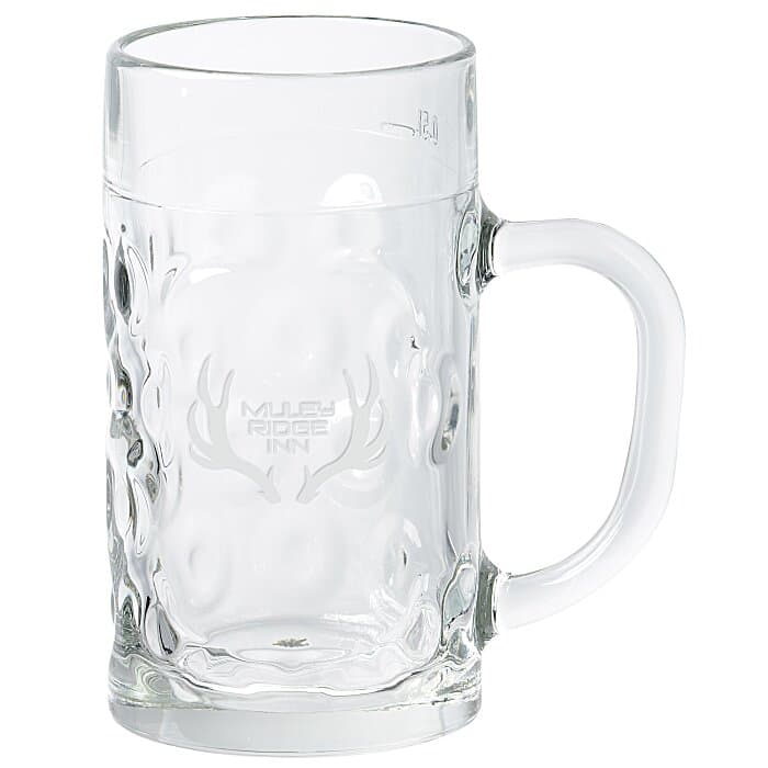 Oktoberfest Glass Mug - 17 oz - Deep Etch