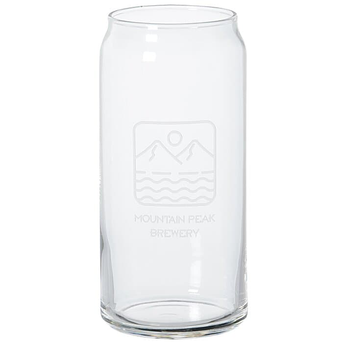 Tall Boy Can Glass - 20 oz - Deep Etch