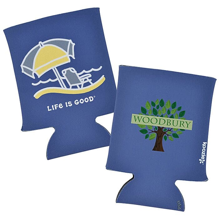 Life is Good Koozie® Can Cooler - Full Color - Beach Umbrella