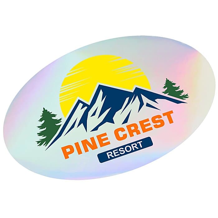 Holographic Sticker - Oval - 3 inches x 5 inches