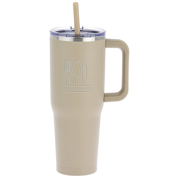 Harriton Vacuum Mug with Straw - 40 oz