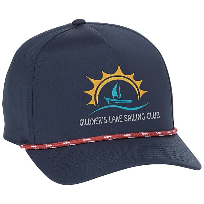 Five Panel Poly Rope Cap - Embroidered