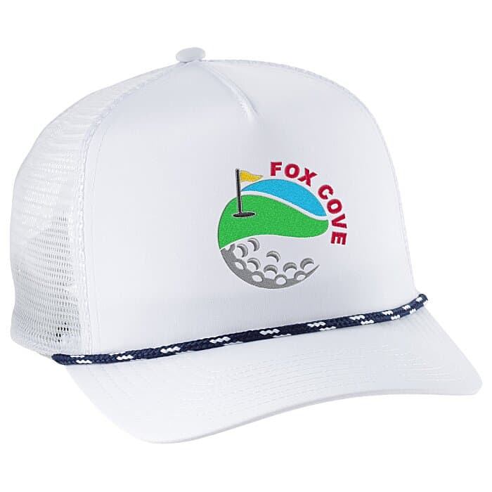Five Panel Poly Mesh Back Rope Cap