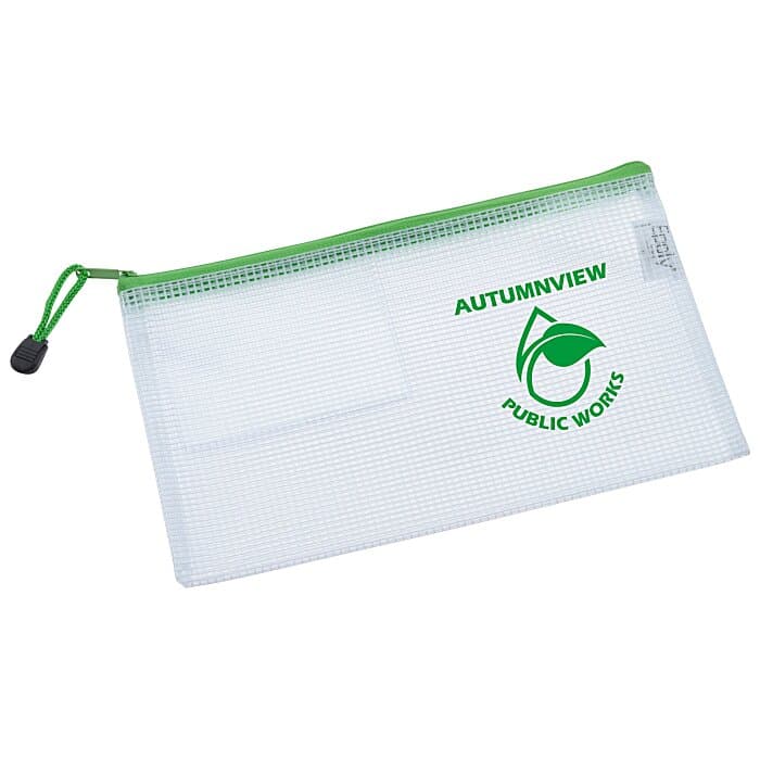 PolyWeave Zippered Pouch with Business Card Holder - 6 inches x 10 inches