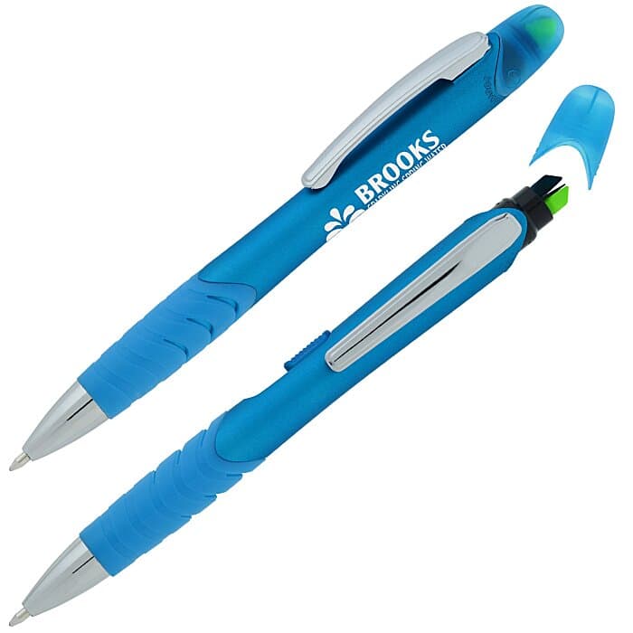 Souvenir Jalan Soft Touch Pen / Dual Highlighter Combo - Metallic