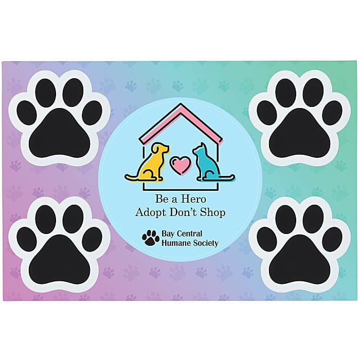 Circle and Paws Vehicle Magnets - 5 3/4 inches x 8 1/2 inches