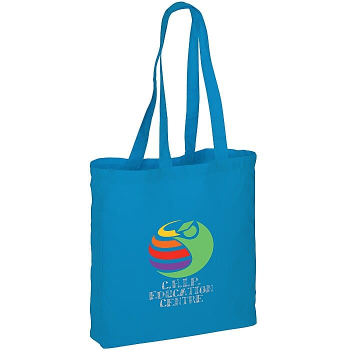 Gusseted Cotton Sheeting Tote - Color- Full Color
