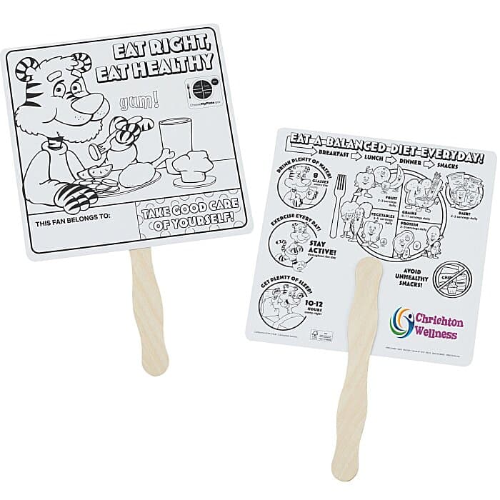 Good Nutrition Coloring Hand Fan