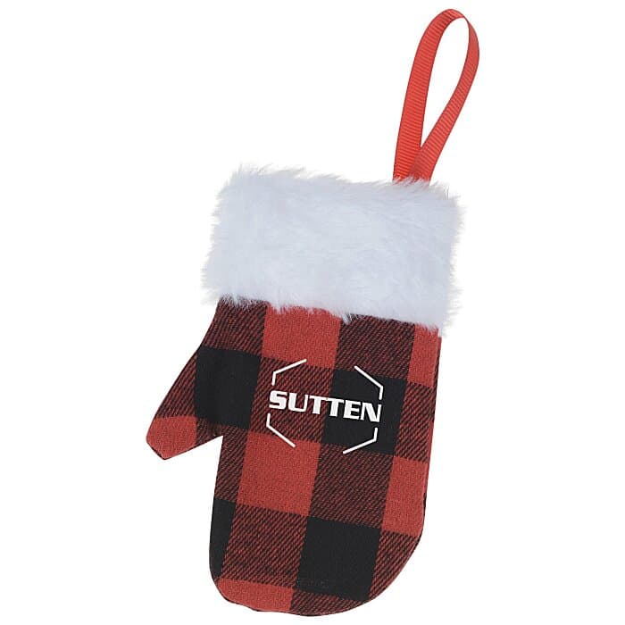 Mitten Plaid Holiday Ornament
