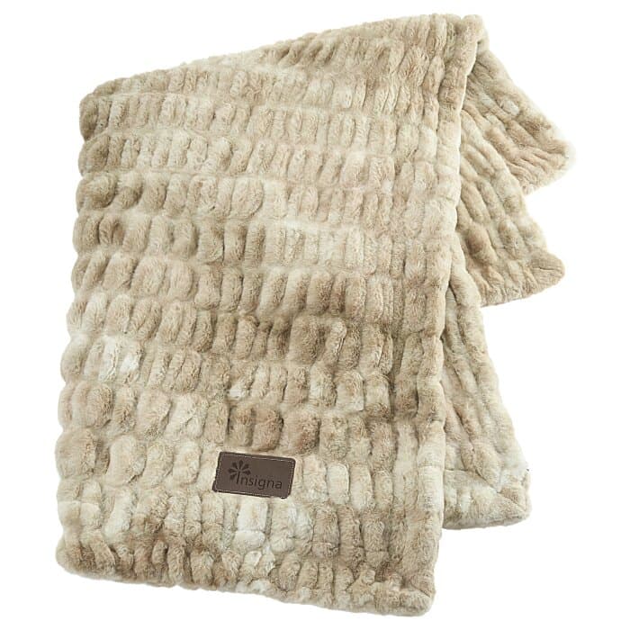 Hazelnut Chunky Faux Fur Blanket