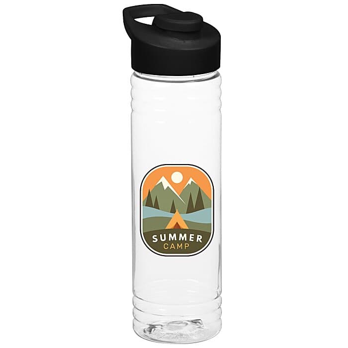 Clear Impact Halcyon Water Bottle with Flip Carry Lid - 24 oz - Full Color
