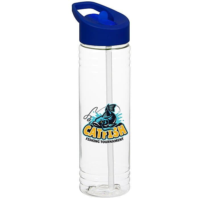 Clear Impact Halcyon Water Bottle with Flip Straw Lid - 24 oz - Full Color