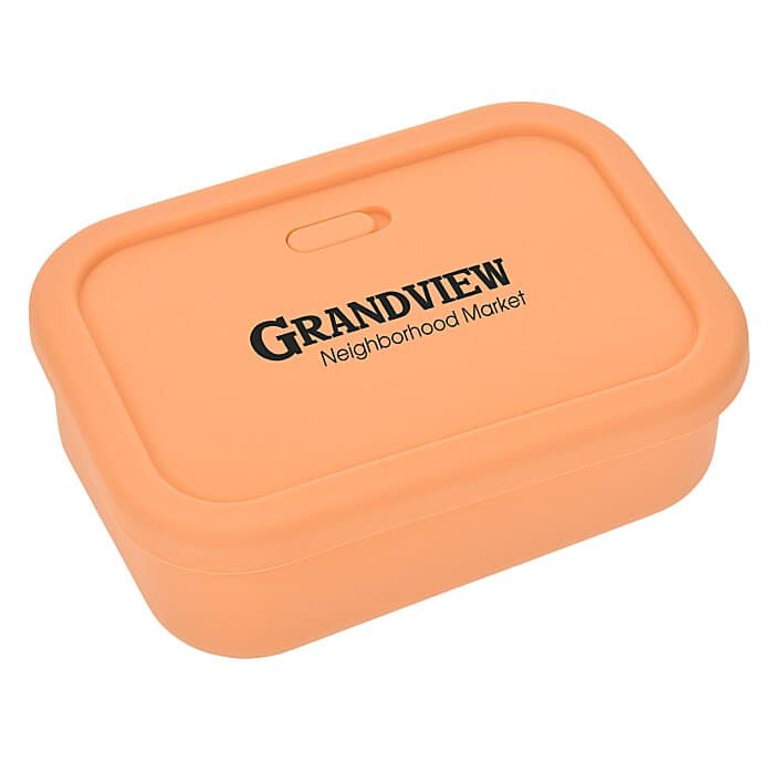 Silicone Rectangle Food Container with Air Valve - 24 oz