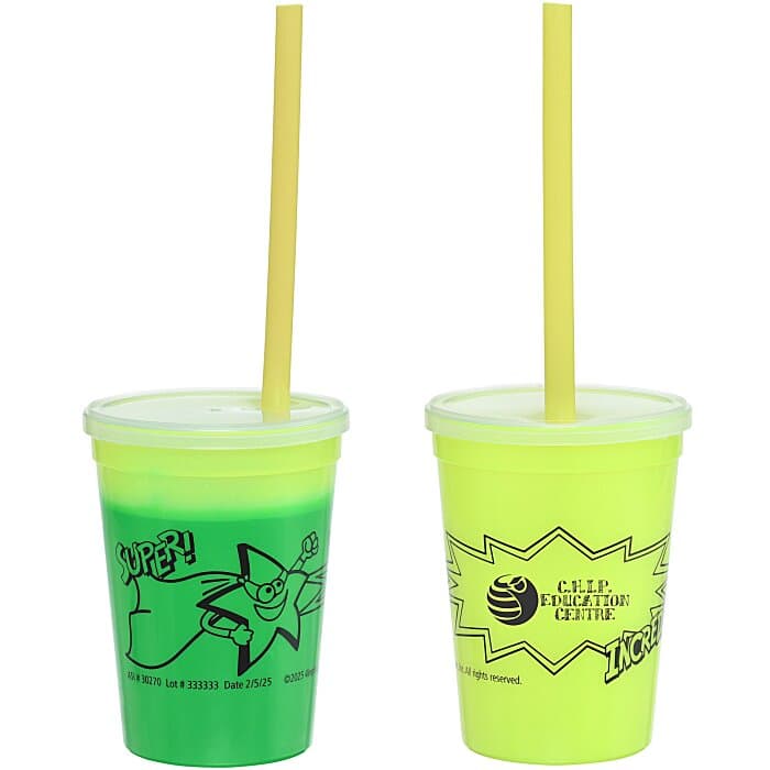 Super Kid Mood Stadium Cup with Straw - 12 oz - Superhero