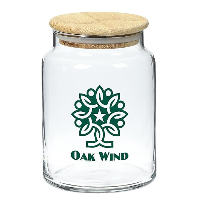 Glass Apothecary Jar with Bamboo Lid - 26 oz