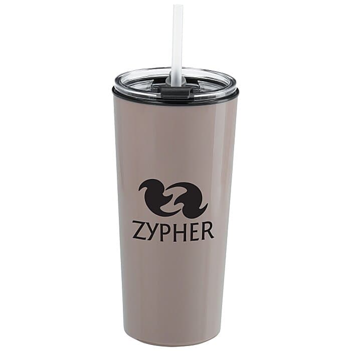 Roadmaster Tumbler with Flip Lid and Straw - 18 oz - Black Interior