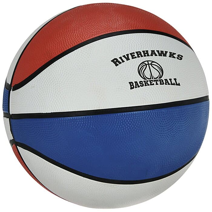 Full Size Rubber Basketball - Red, White & Blue