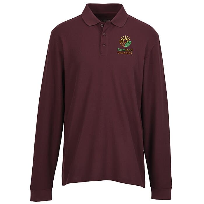 Signature Pique Long Sleeve Polo - Men's