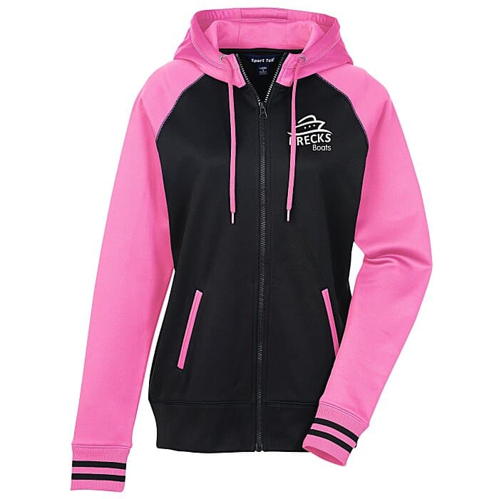 Performance Colorblock Full-Zip Hooded Sweatshirt - Ladies' - Screen