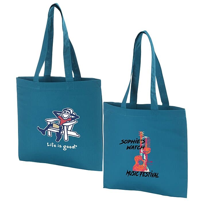 Life is Good Color Cotton Sheeting Tote - Full Color - Adirondack