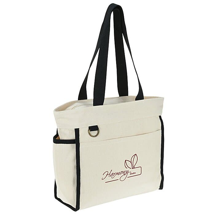Zippered 10-oz Cotton Accent Tote