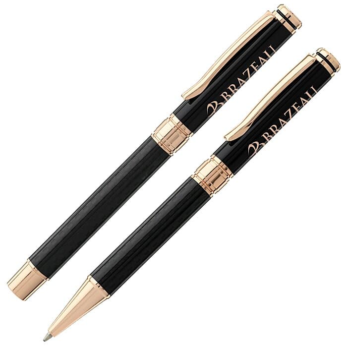 Crown Twist Metal Pen and Rollerball Metal Pen Set