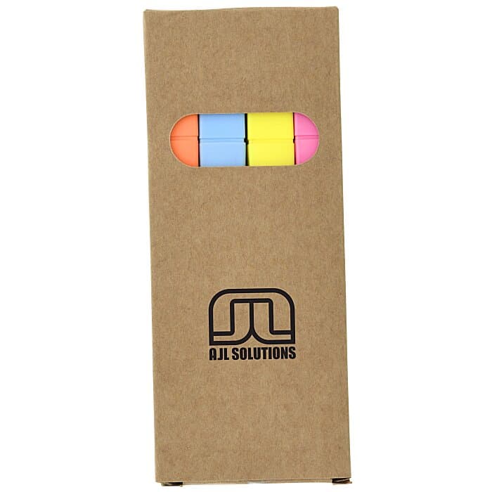 Square Four Piece Boxed Highlighter Set