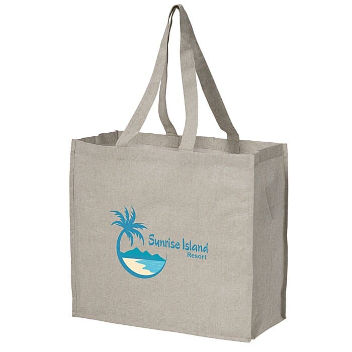 Structured Cotton Shopper Tote with Interior Lamination - Full Color