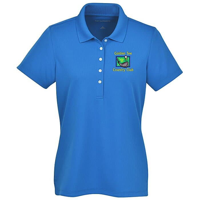 Dry Zone Stain Release Mini Grid Polo - Ladies'