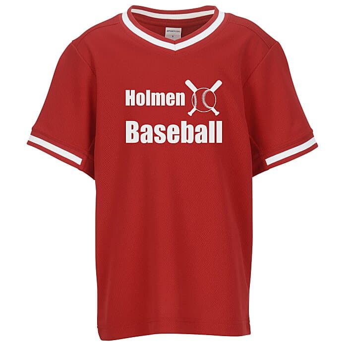 Mesh V-Neck Baseball Jersey - Youth