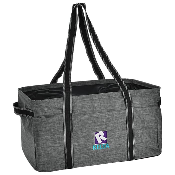 Three Pocket Heathered Utility Tote - Embroidered