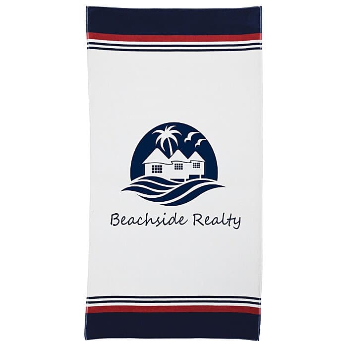 Harbor Stripe Velour Beach Towel
