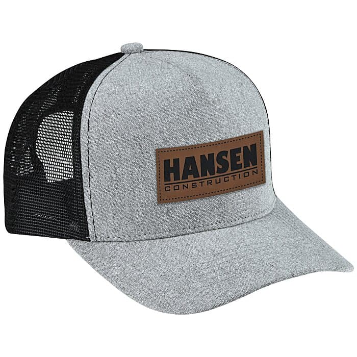 Canvas Five Panel Trucker Cap - Laser Engraved Patch