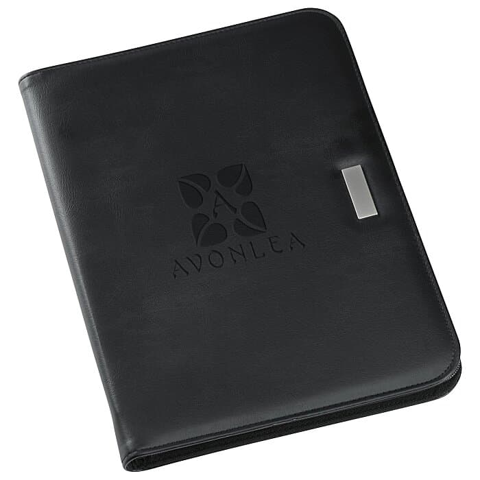 Metropolis Zippered Padfolio - Debossed
