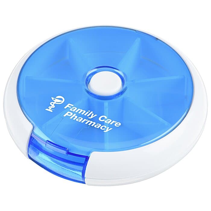Round Push Button Pill Box