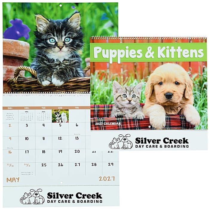 Puppies & Kittens Calendar - Spiral